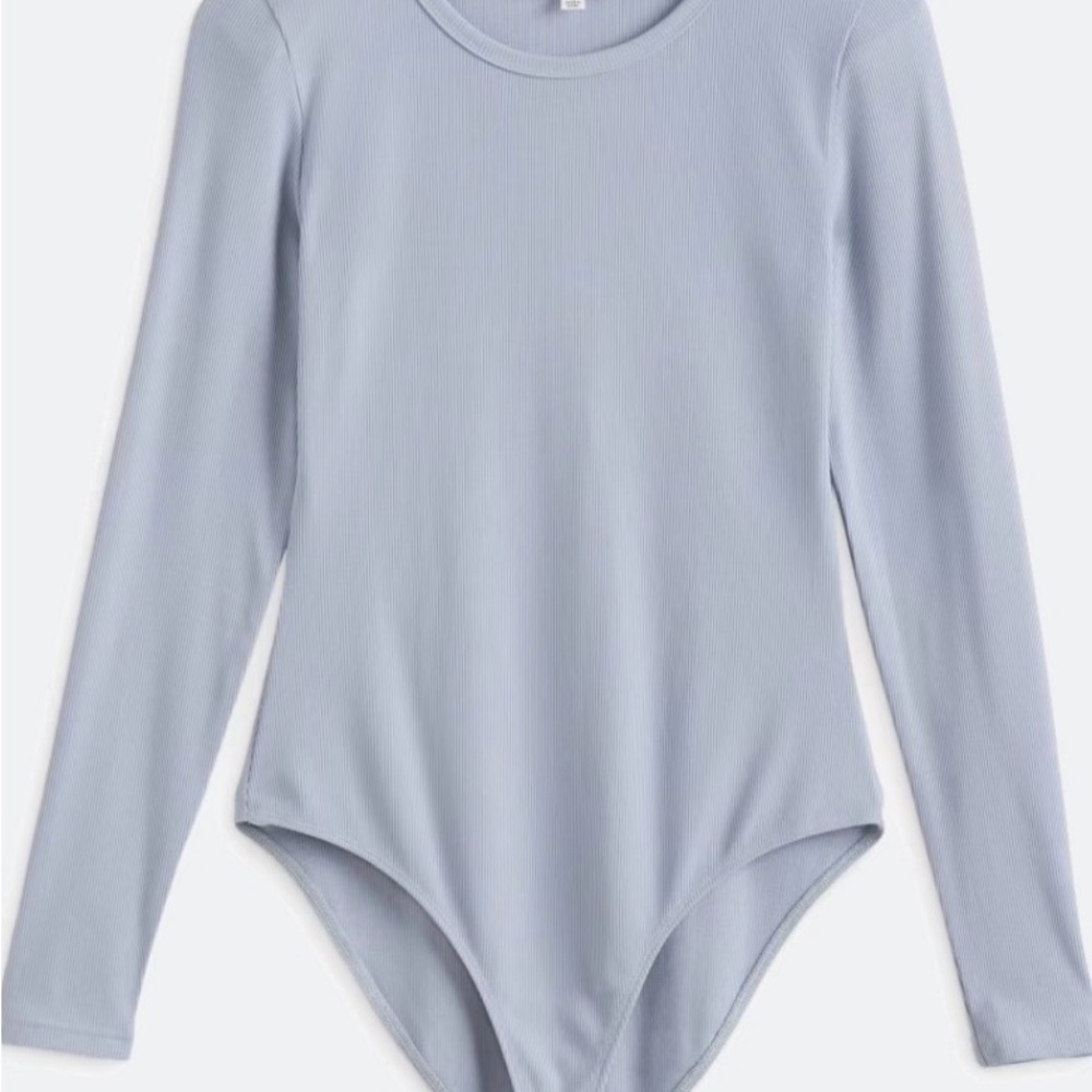 Kaileigh Ribbed Blue Long Sleeve Body Suit